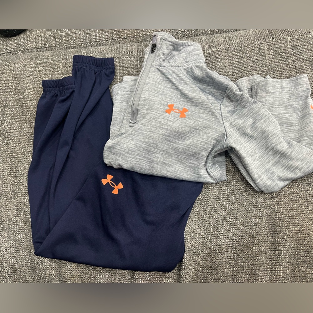 Under Armour Kids' Gray top and Navy Bottom